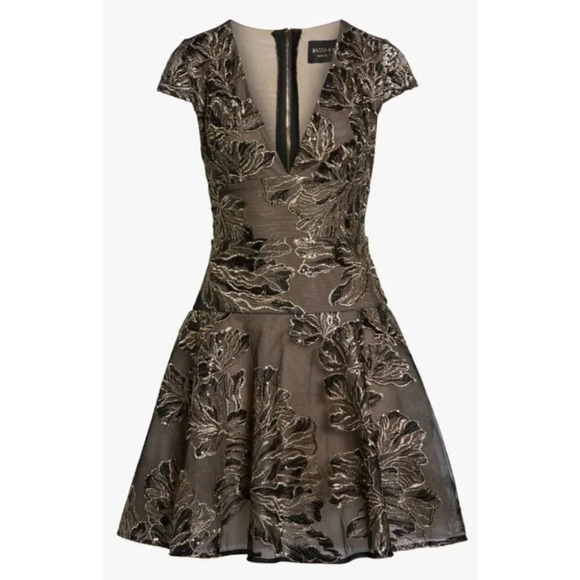 NWT Bronx & Banco Gold Floral Lace Mini Dress $650 - Picture 5 of 14